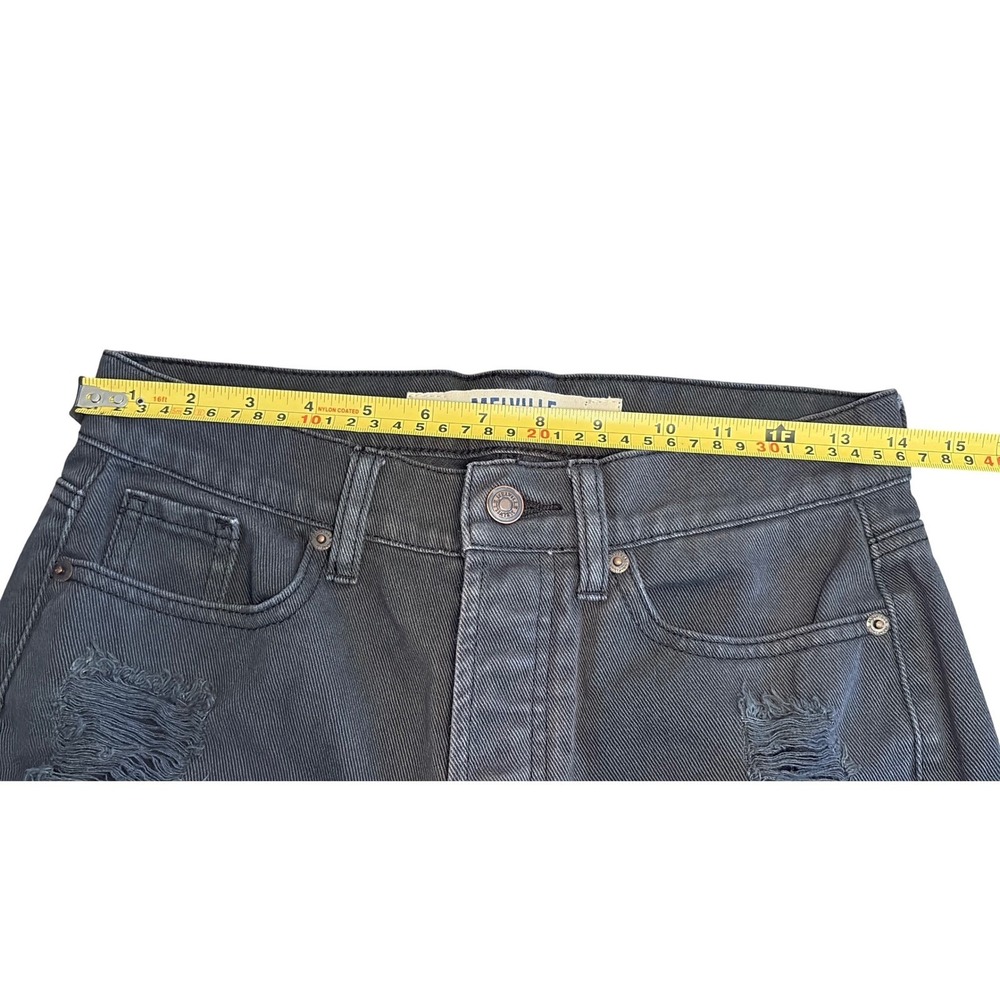 Melville Boyfriend Jeans Black Wash Distressed Denim Sz 26"(Fits 28") Indie Y2k - Picture 6 of 9